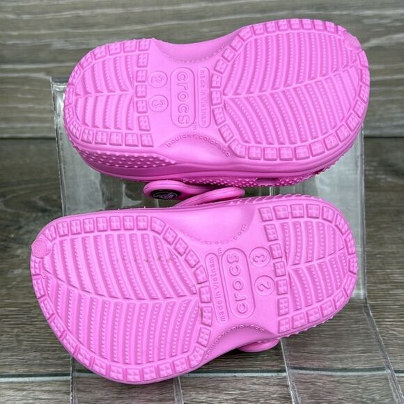 Crocs Classic Toddler Girl Sz 3 Pink Rubber Slip On Comfort Clogs Sandals - Picture 8 of 10